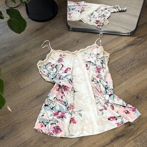 Secret Treasures Floral Chemise with Lace Accents